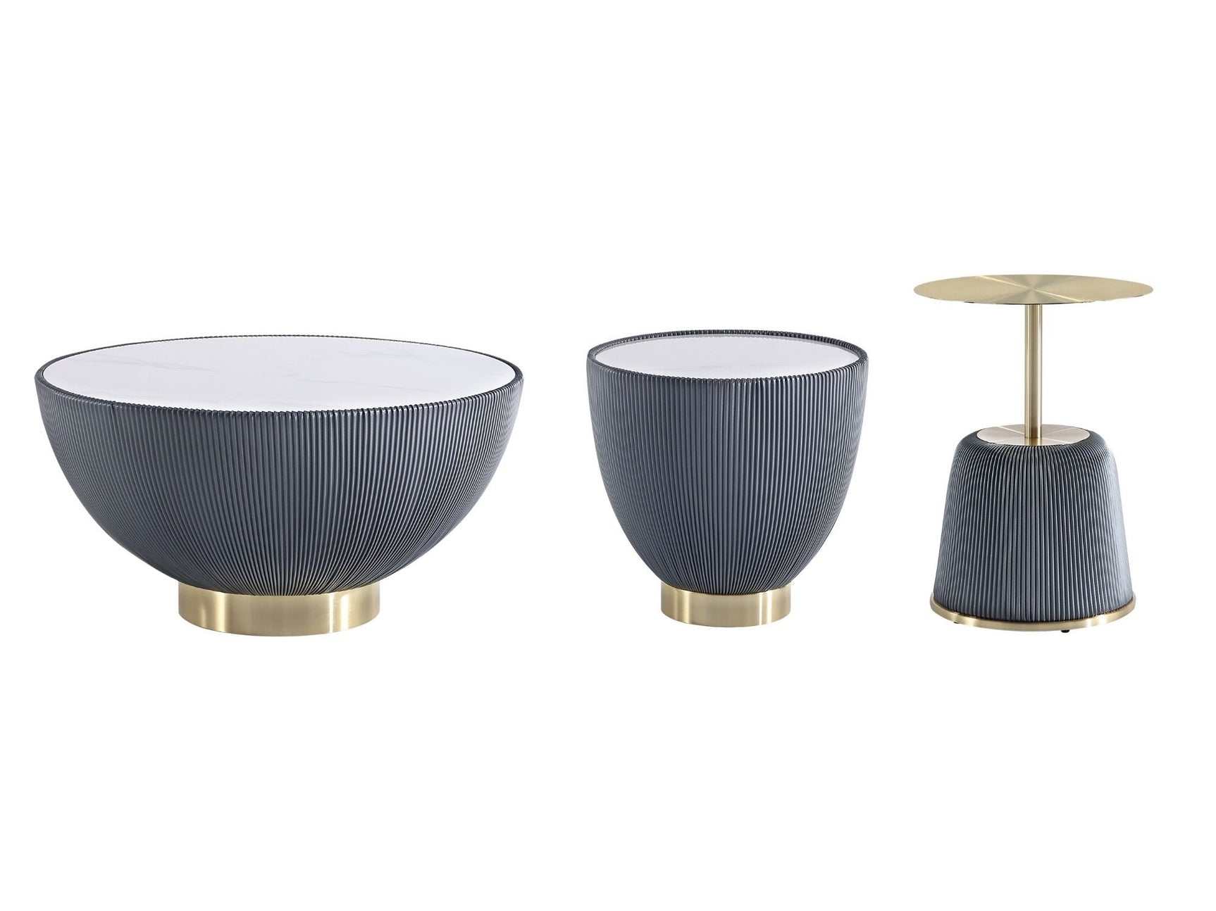 Anderson Coffee Table, End Table 1.0 and End Table 2.0 in Grey (set of 3) - Ornate Home