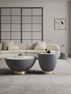 Anderson Coffee Table, End Table 1.0 and End Table 2.0 in Grey (set of 3) - Ornate Home