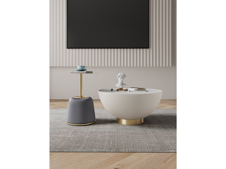 Anderson Coffee Table and End Table 1.0 in Cream and Grey (set of 2) - Ornate Home