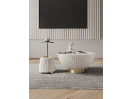 Anderson Coffee Table and End Table 1.0 in Cream (set of 2) - Ornate Home