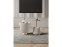 Anderson End Table 1.0 and End Table 2.0 in Cream (set of 2) - Ornate Home