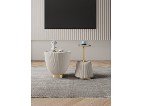 Anderson End Table 1.0 and End Table 2.0 in Cream (set of 2) - Ornate Home