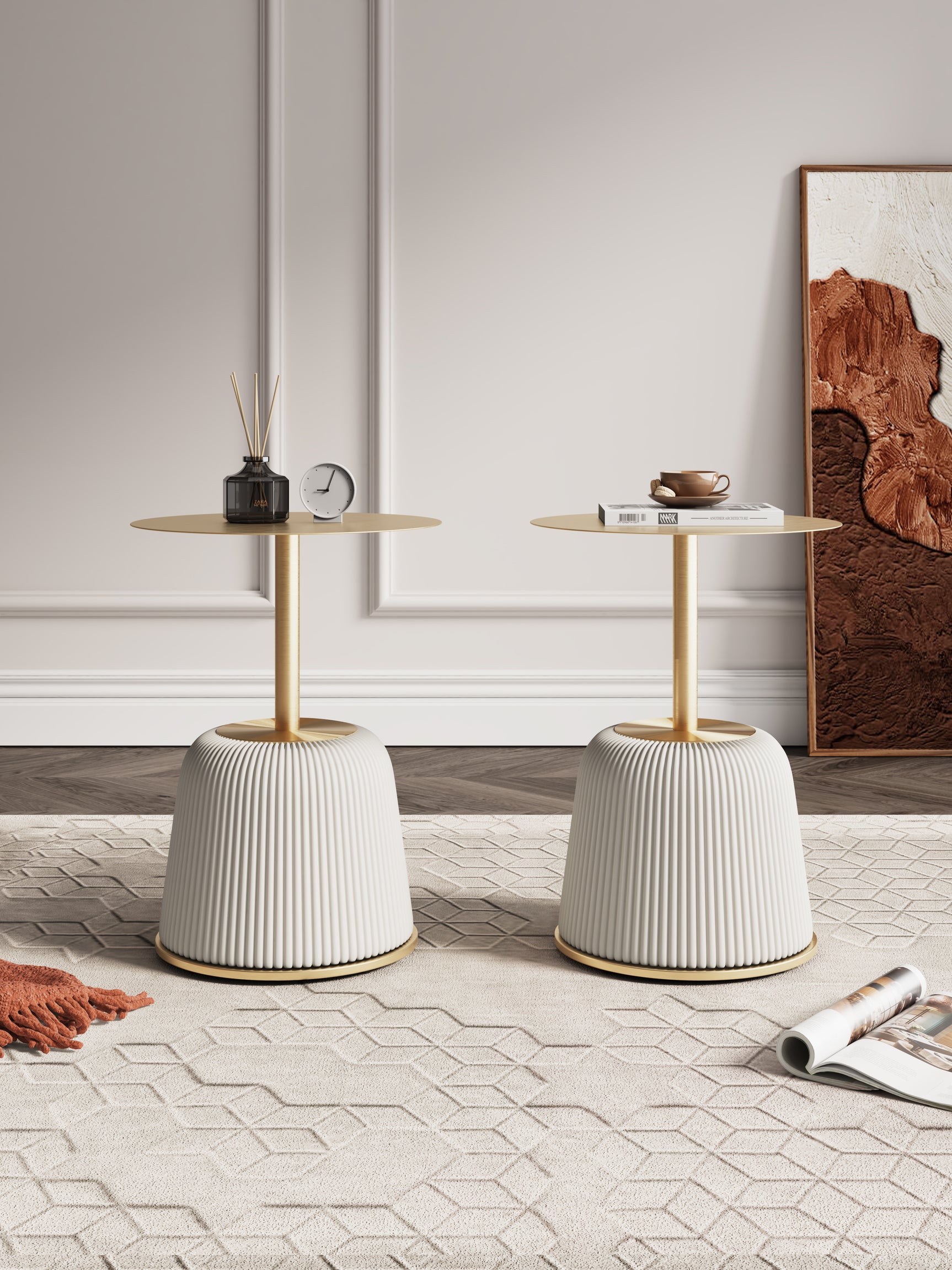 Anderson End Table 1.0 in Cream (set of 2) - Ornate Home