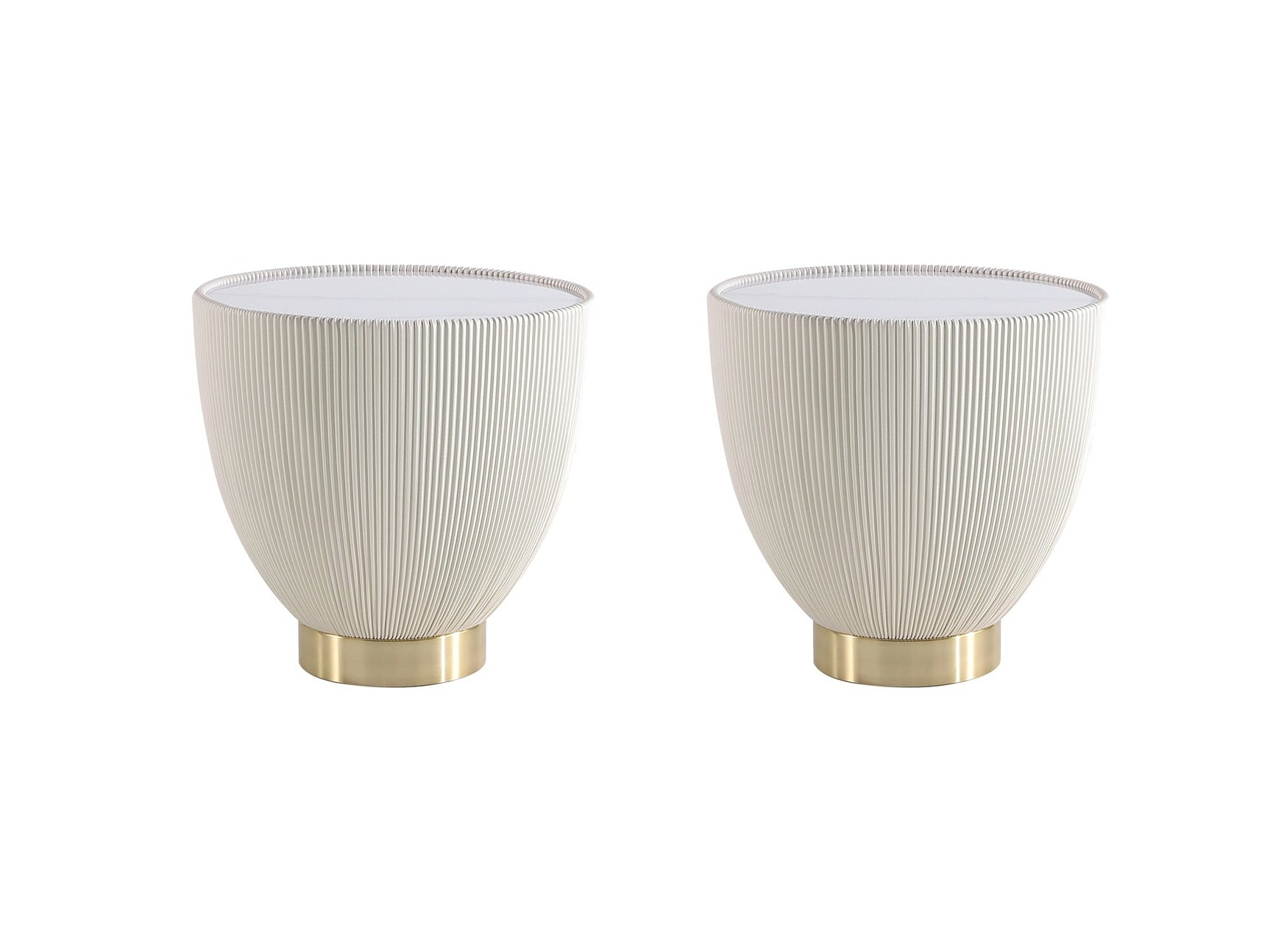 Anderson End Table 2.0 in Cream (Set of 2) - Ornate Home