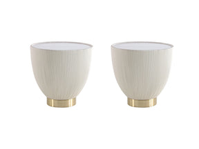 Anderson End Table 2.0 in Cream (Set of 2) - Ornate Home