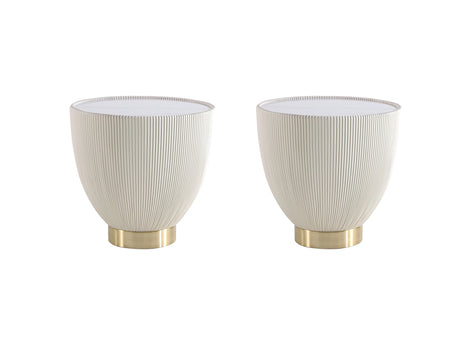 Anderson End Table 2.0 in Cream (Set of 2) - Ornate Home