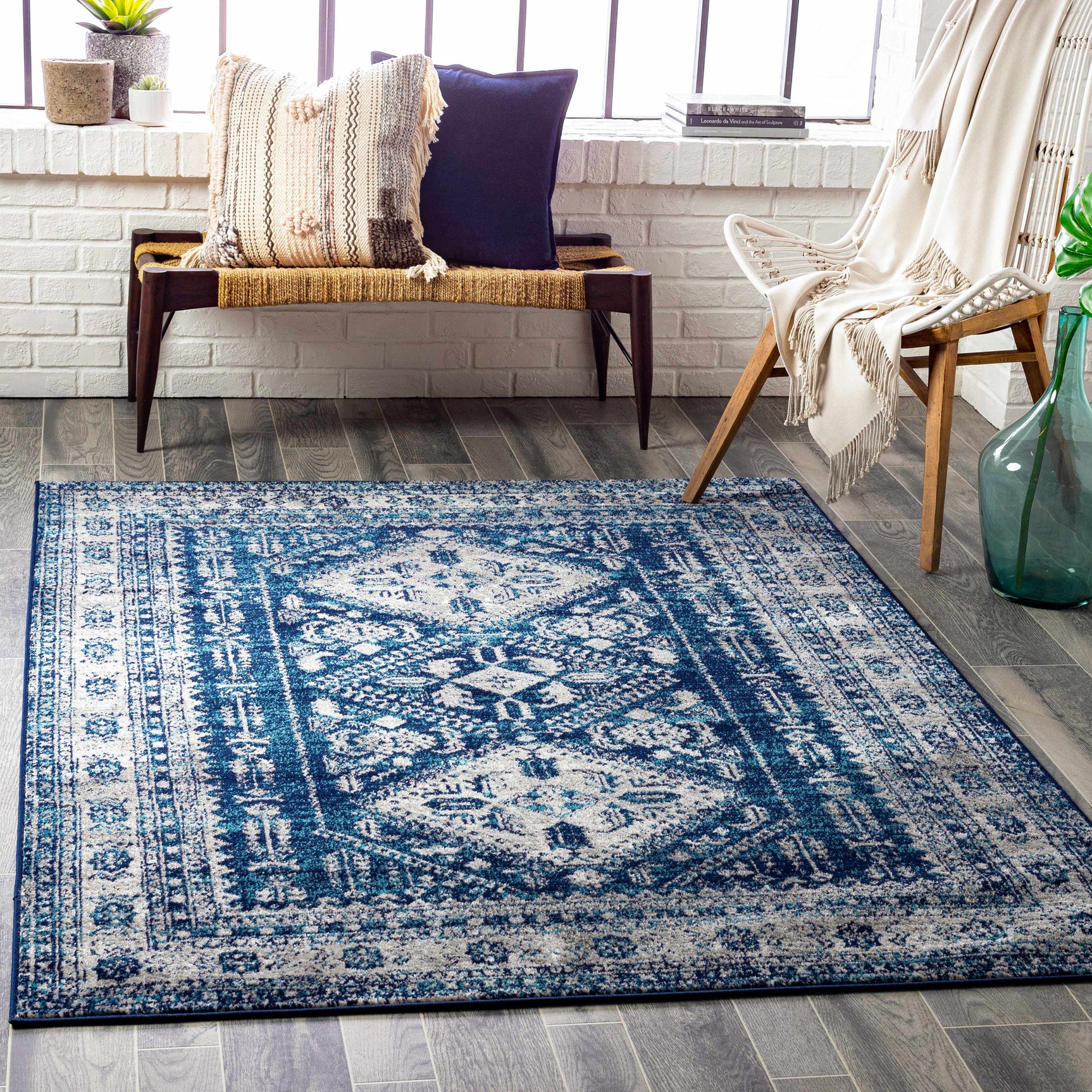 Andes Blue Area Rug - Ornate Home
