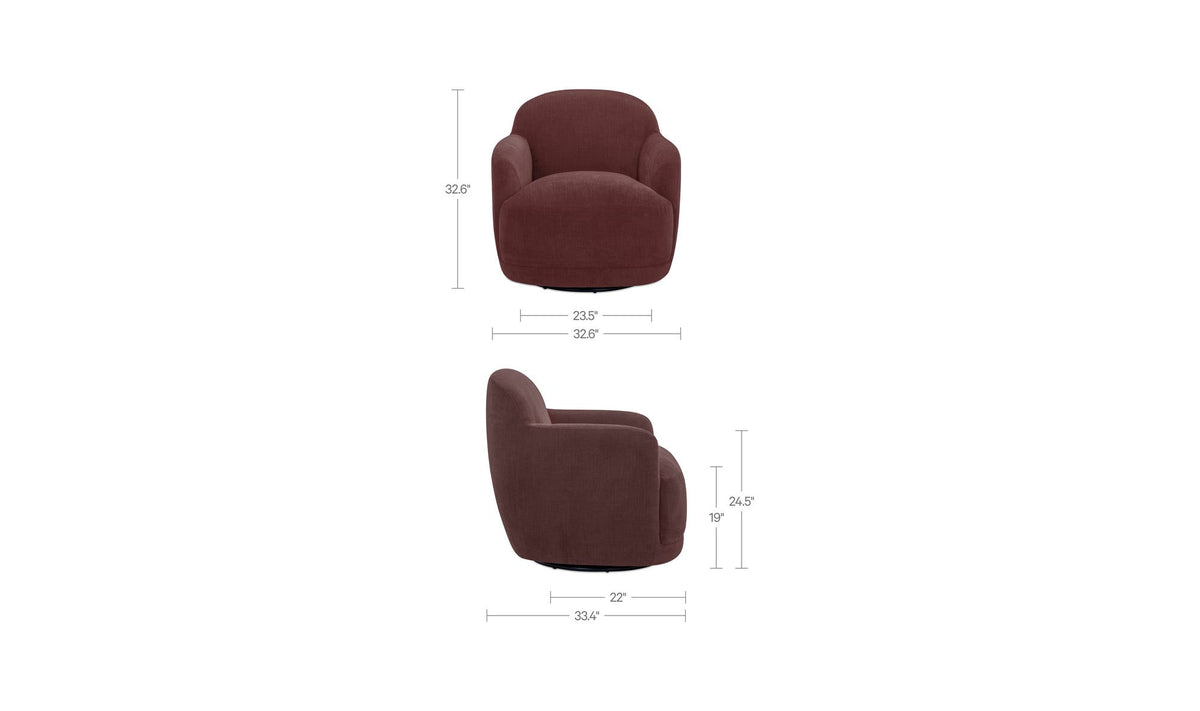 Andi Berry Swivel Chair - Ornate Home
