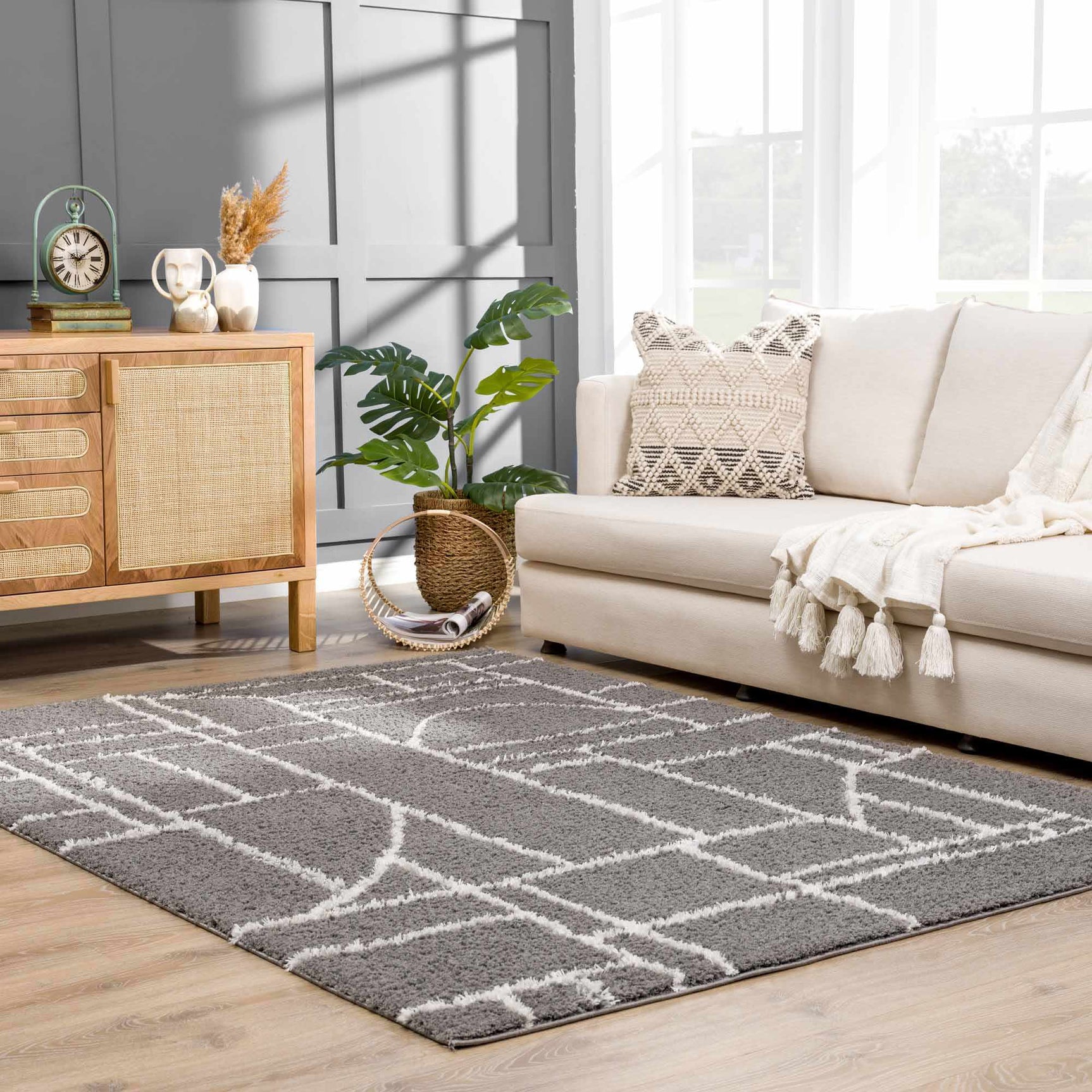 Andia Charcoal Area Rug - Clearance - Ornate Home