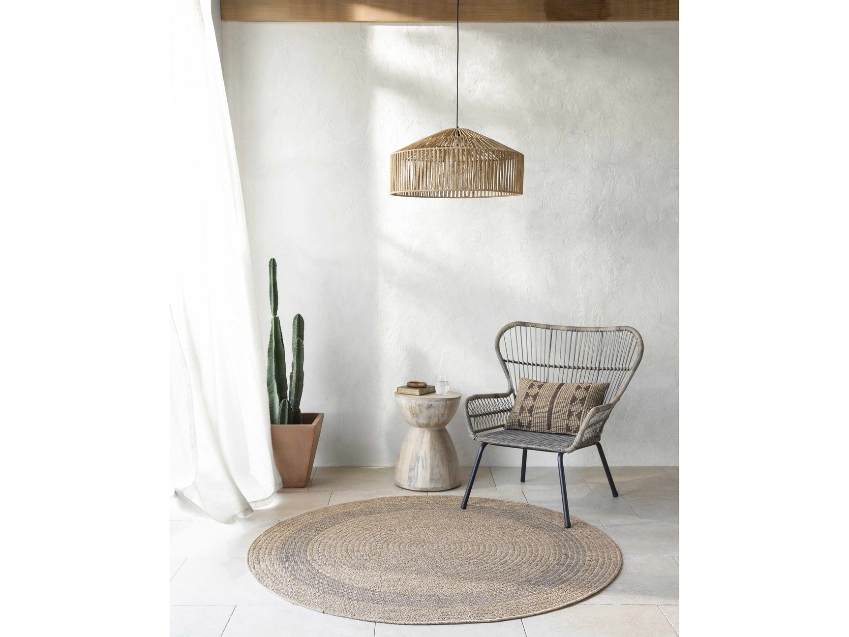 Andie Bordered Faux Jute Rug - Ornate Home