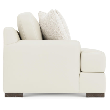 Andie White/Cream Leather Sofa - Ornate Home