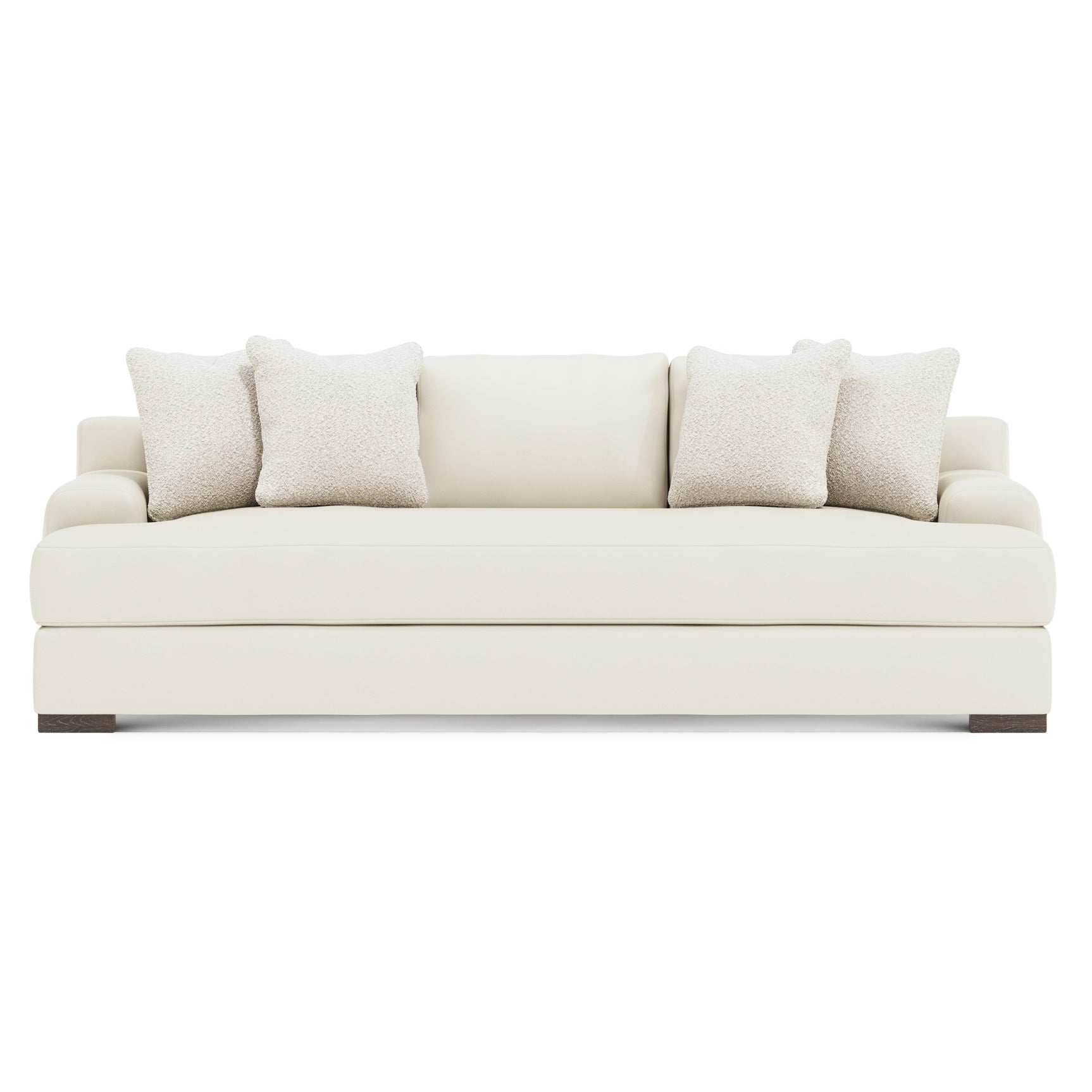 Andie White/Cream Leather Sofa - Ornate Home
