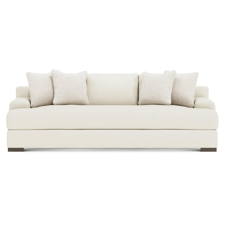Andie White/Cream Leather Sofa - Ornate Home