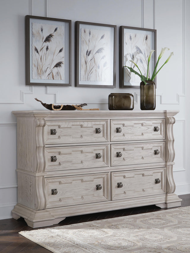 Andonhall Antique White Dresser (Online Special Price) - Ornate Home