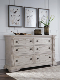 Andonhall Antique White Dresser - Ornate Home