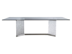 Andorra Clear/Crystal Glass Dining Table - Ornate Home