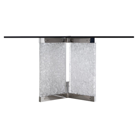 Andorra Clear/Crystal Glass Dining Table - Ornate Home