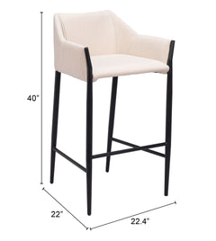 Andover Beige Barstool - Ornate Home