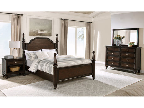 Andover Dark Oak 4-piece Eastern King Bedroom Set - Ornate Home