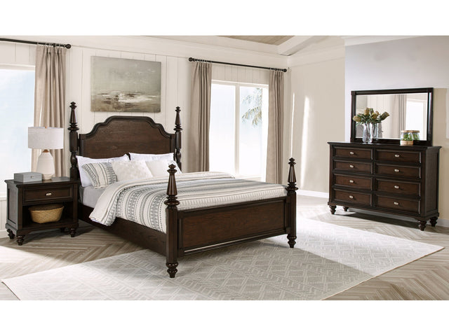 Andover Dark Oak 4-piece Eastern King Bedroom Set - Ornate Home