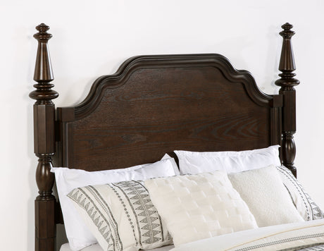 Andover Dark Oak 63-inch Four Poster Queen Bed - Ornate Home