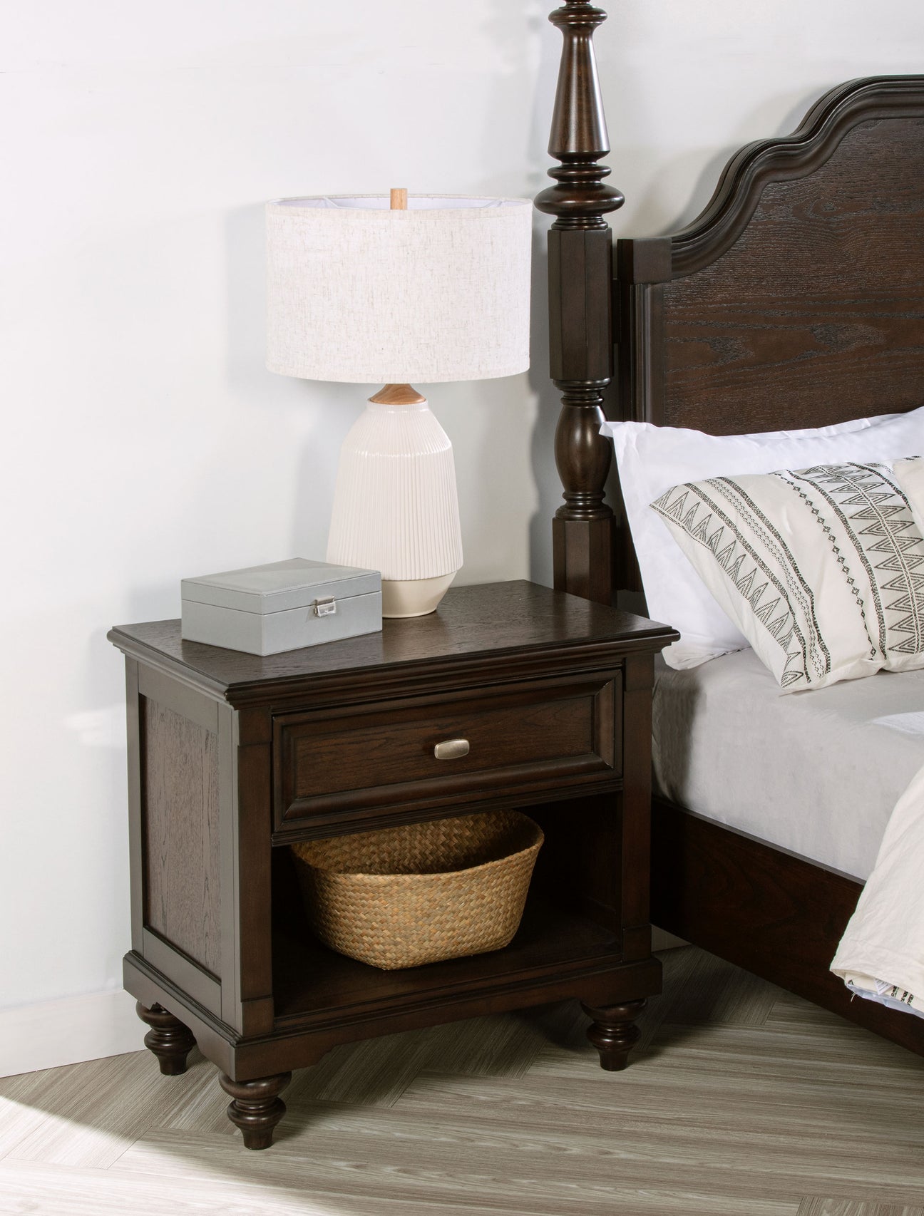 Andover Dark Oak Nightstand - Ornate Home