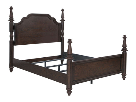 Andover Dark Oak Queen Four-Poster Bed - Ornate Home