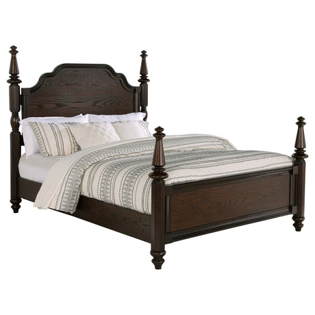 Andover Dark Oak Queen Four-Poster Bed - Ornate Home