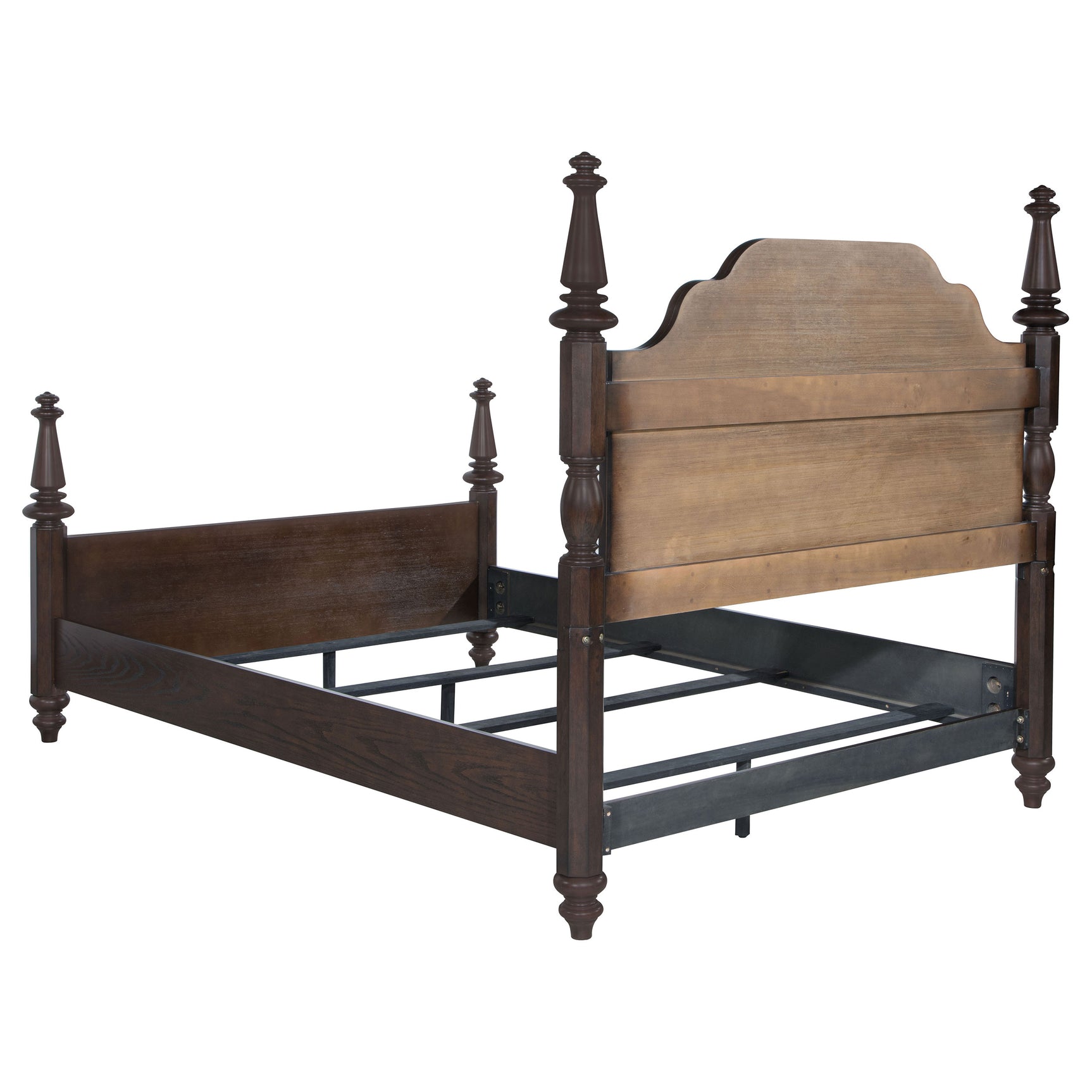 Andover Dark Oak Queen Four-Poster Bed - Ornate Home