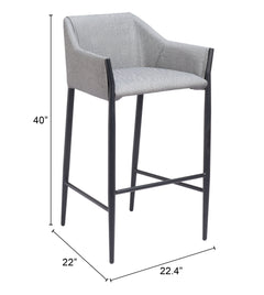 Andover Slate Gray Barstool - Ornate Home