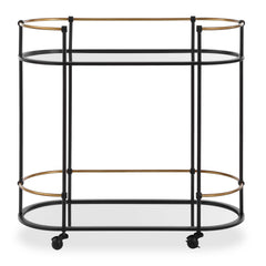 Andre Black/Brass Iron Bar Cart - Ornate Home