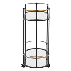 Andre Black/Brass Iron Bar Cart - Ornate Home