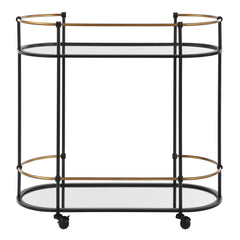 Andre Black/Brass Iron Bar Cart - Ornate Home