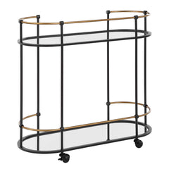 Andre Black/Brass Iron Bar Cart - Ornate Home