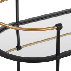 Andre Black/Brass Iron Bar Cart - Ornate Home