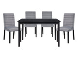 Andreas Black / Gray 5-piece Dinig Table Set - Ornate Home