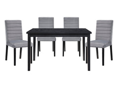 Andreas Black / Gray 5-piece Dinig Table Set - Ornate Home