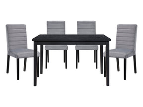 Andreas Black / Gray 5-piece Dinig Table Set - Ornate Home