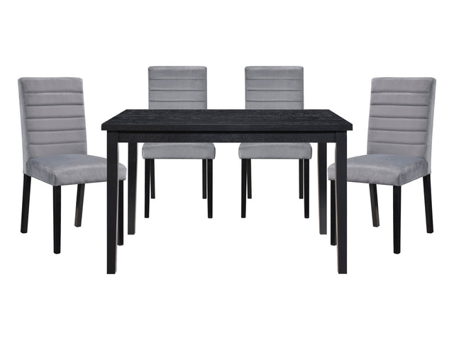 Andreas Black / Gray 5-piece Dinig Table Set - Ornate Home