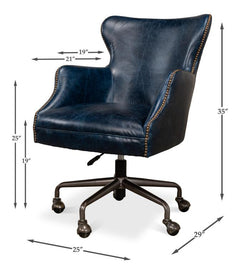 Andrew Jackson Blue Desk Chair - Ornate Home