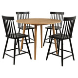 Andrews Black/Light Ash 5-piece Round Counter Dining Set - Ornate Home
