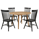 Andrews Black/Light Ash 5-piece Round Dining Table Set - Ornate Home