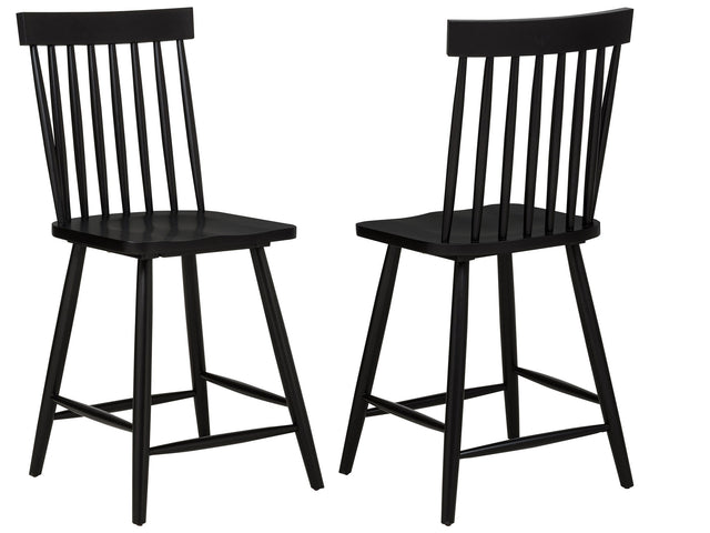 Andrews Black Windsor Counter Height Dining Side Chair (Set of 2) - Ornate Home
