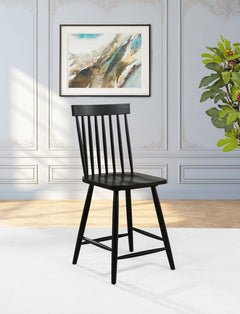 Andrews Black Windsor Counter Height Dining Side Chair (Set of 2) - Ornate Home