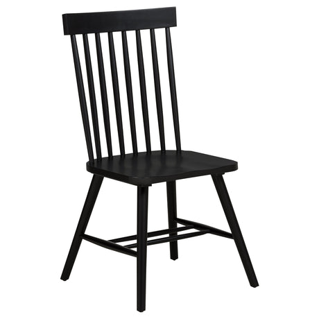 Andrews Black Windsor Spindle Back Dining Side Chair (Set of 2) - Ornate Home