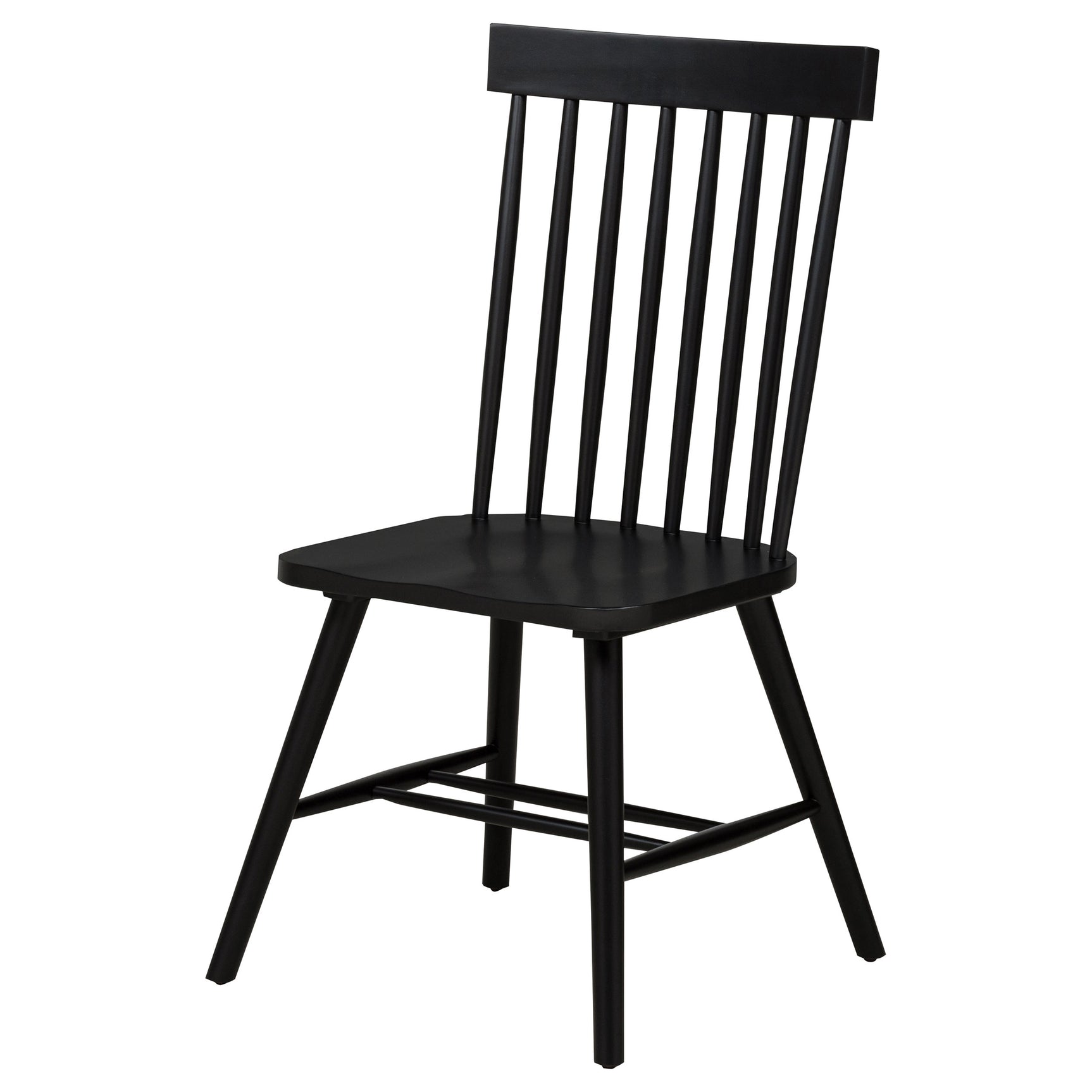 Andrews Black Windsor Spindle Back Dining Side Chair (Set of 2) - Ornate Home