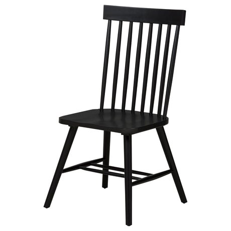 Andrews Black Windsor Spindle Back Dining Side Chair (Set of 2) - Ornate Home
