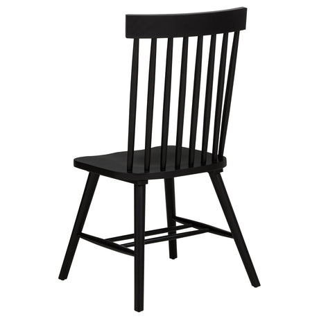 Andrews Black Windsor Spindle Back Dining Side Chair (Set of 2) - Ornate Home