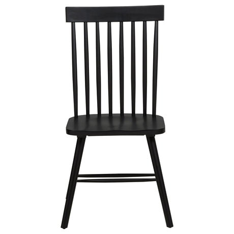 Andrews Black Windsor Spindle Back Dining Side Chair (Set of 2) - Ornate Home