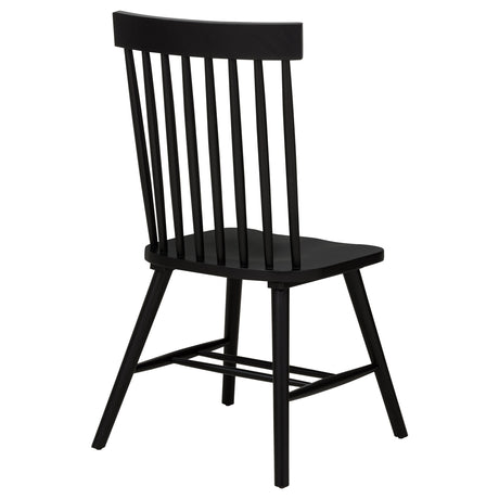 Andrews Black Windsor Spindle Back Dining Side Chair (Set of 2) - Ornate Home